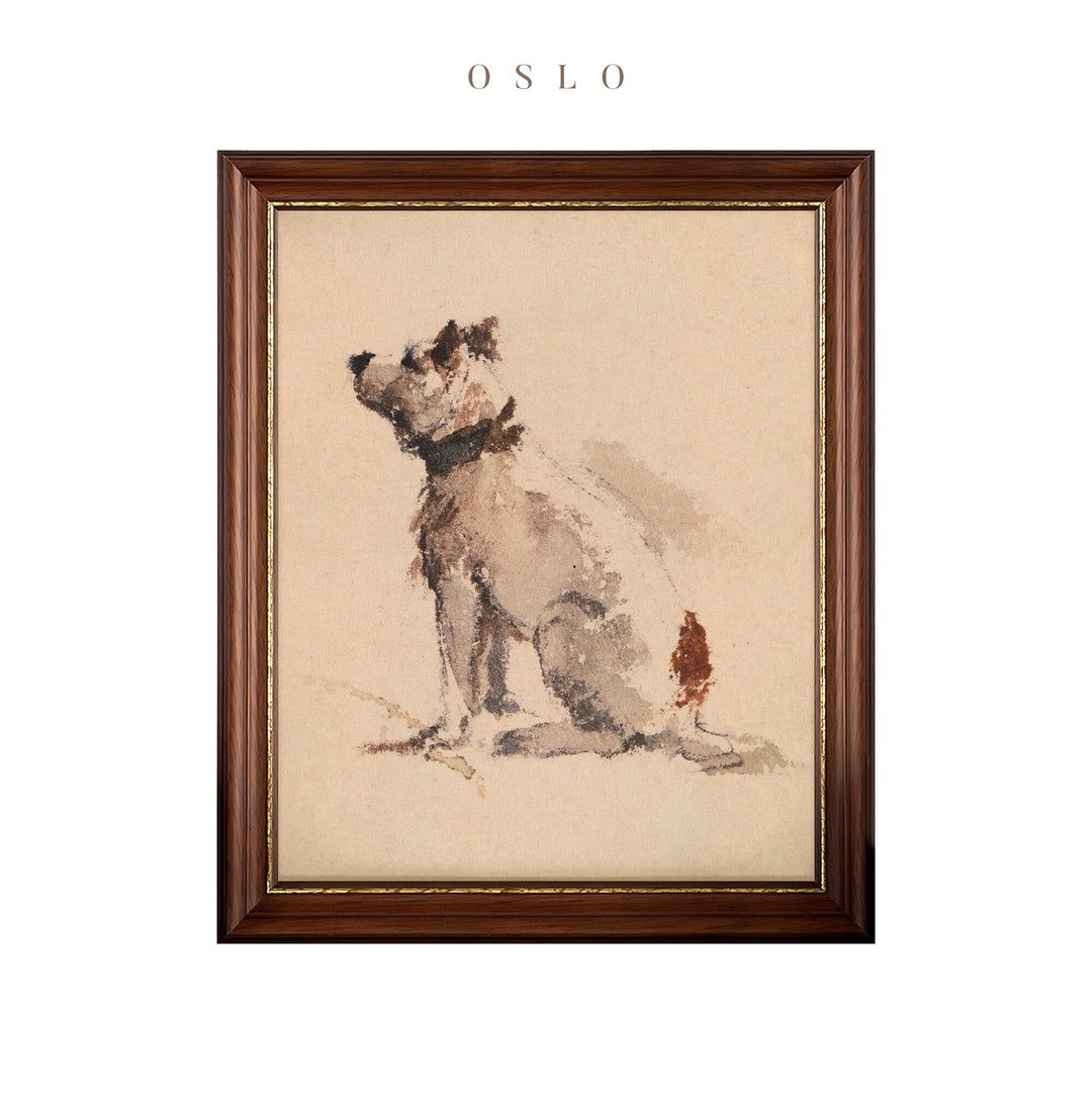 Framed Vintage Print, Vintage Dog Wall Art, Boys Room Nursery Print