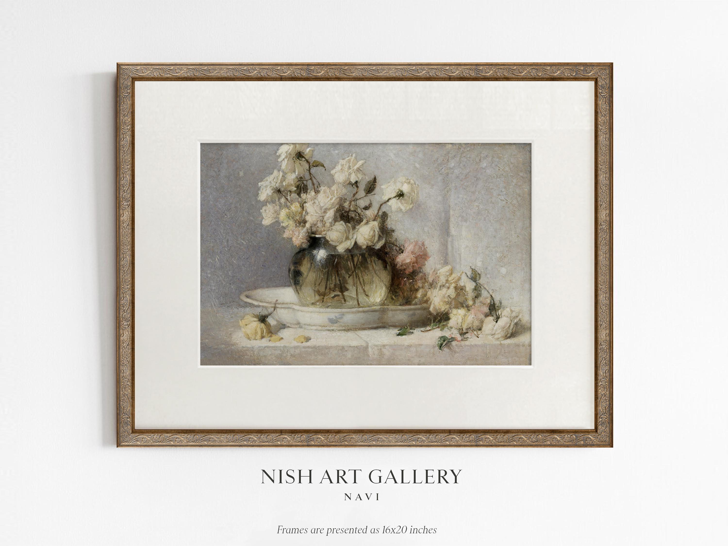Framed Vintage Landscape & Flowers Art Prints Set #422 - Etsy