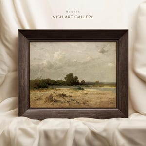 Framed Landscape Painting Print: Antique Farmhouse Wall Decor #65 HESTIA