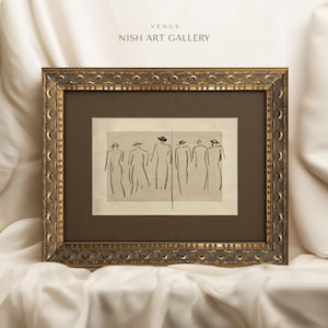 Framed Sketch Art Print: Abstract Farmhouse Wall Decor #58