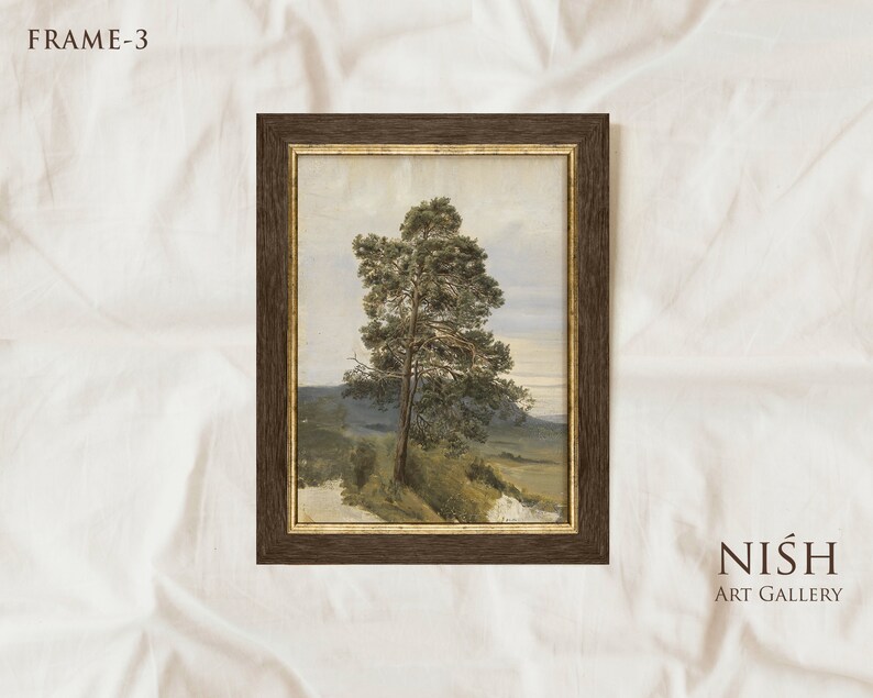 Vintage Framed Wall Art Gold Frame Tree Print Housewarming Etsy