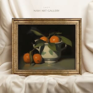 Vintage Art Prints Framed | Citrus Painting Print | Still Life Kitchen Painting Print | Fruit Wall Art | Kitchen Farmhouse Decor #134