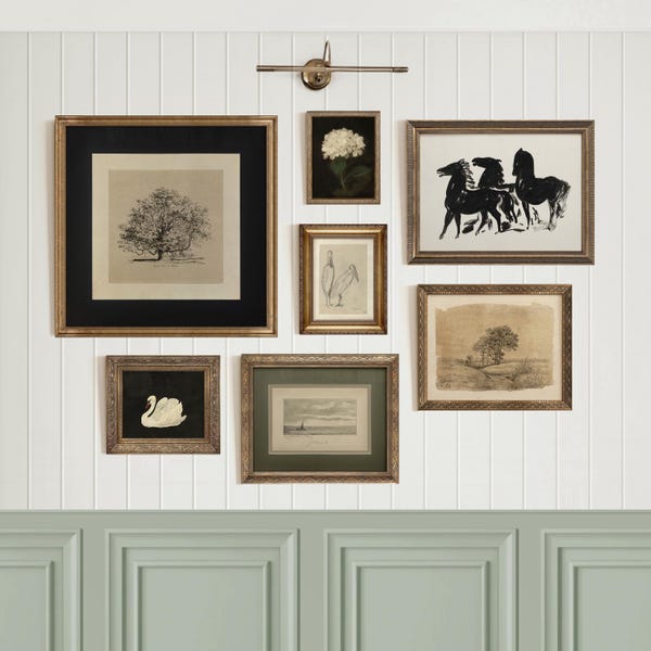 Framed Gallery Wall Art Set: Beige & Black Farmhouse Prints #430