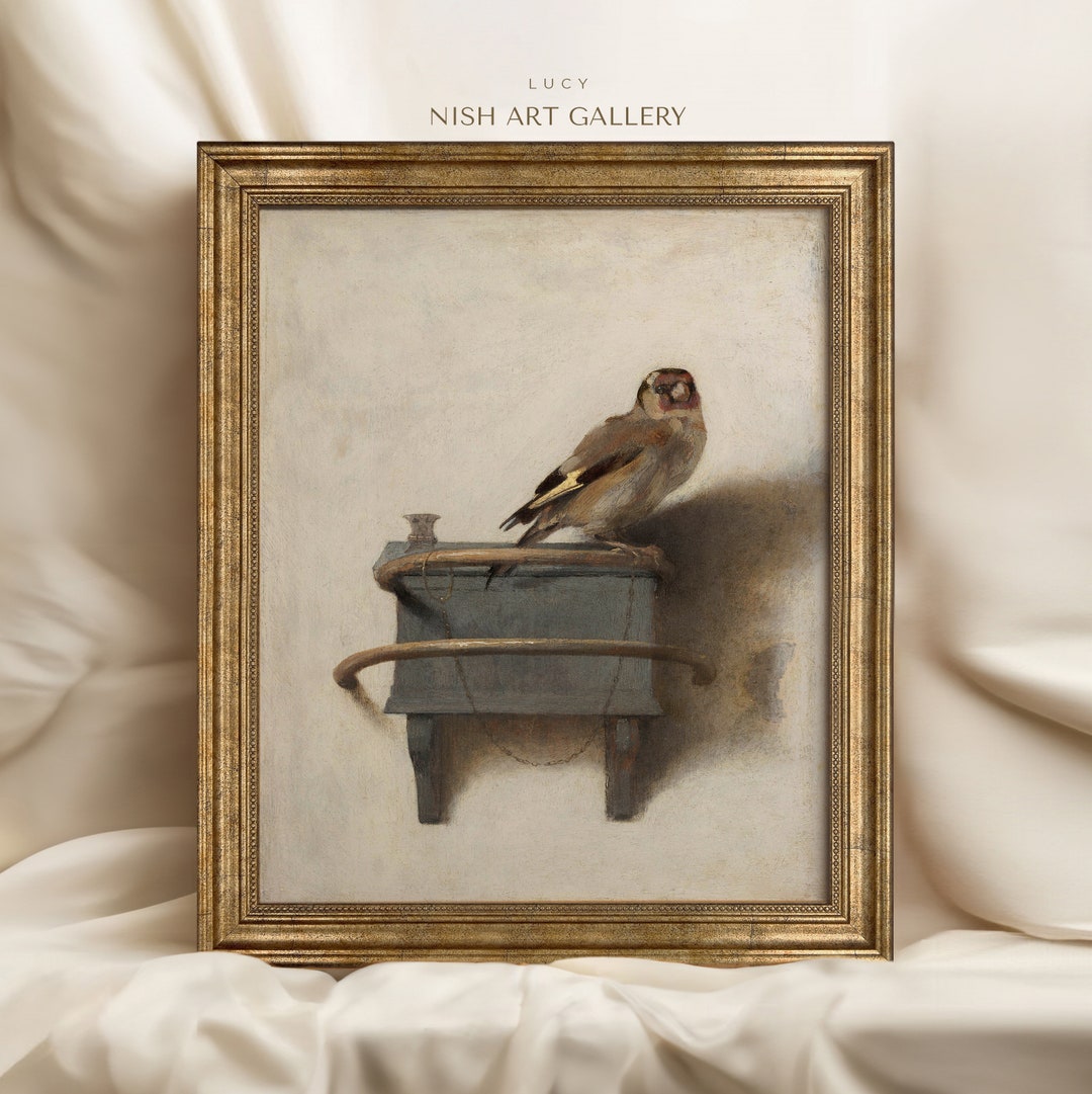 アート・デザイン・音楽 CLASSIC NATURAL HISTORY PRINTS BIRDS Framed Vintage Bird Print: Rustic Country Animal Art, Ornate Gold