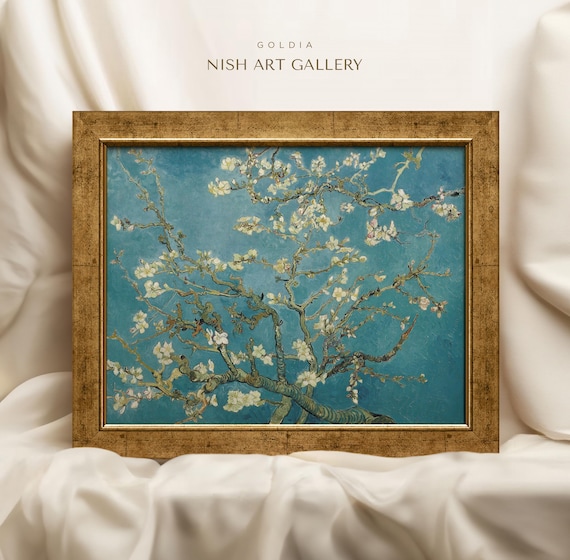 ヴァン・ゴッホのアーモンドの花の額入りプリント：アンティーク