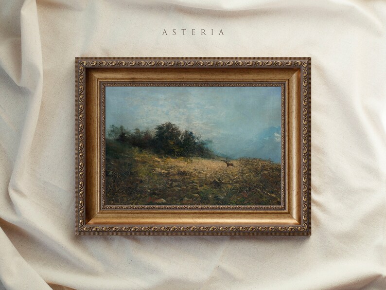 Framed Wall Art Vintage Landscape Painting Antique Wall Art Etsy