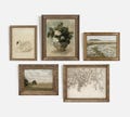 FRAMED Vintage Gallery Wall Set, Print Set of 5, Rustic Farmhouse Decor, Dark Moody Wall Set, Home Decor, Wall Decor, Framed Art Print #80