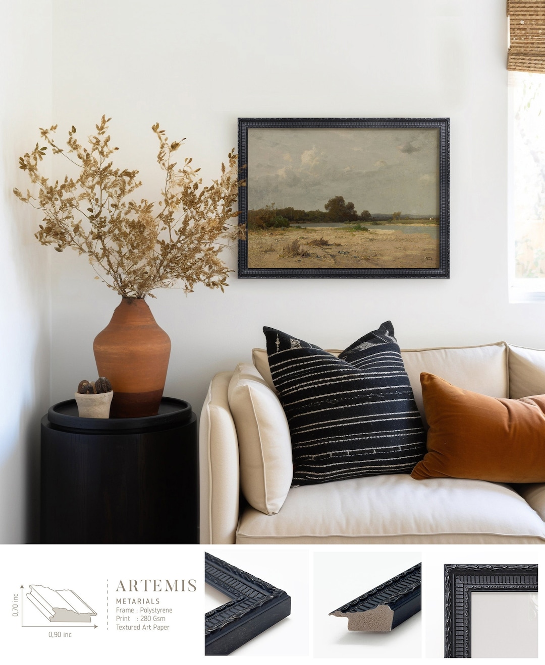 Framed Vintage Print, Vintage Art Prints Framed, Landscape Painting