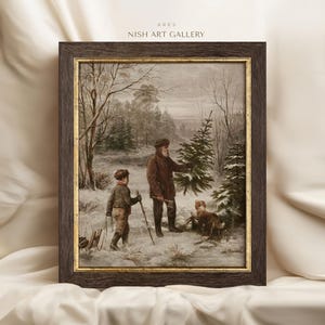 Lámina navideña vintage enmarcada: Arte mural de estilo rústico n.° 388