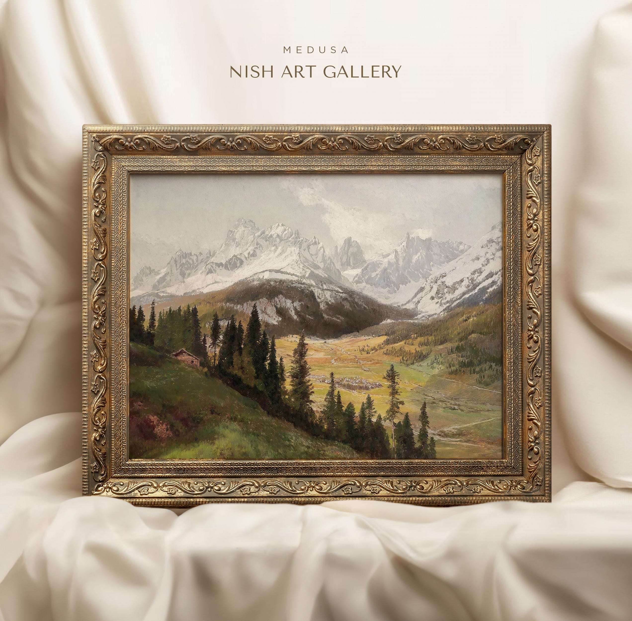 Framed Mountain Landscape Art: Vintage Style Print #169 - Etsy