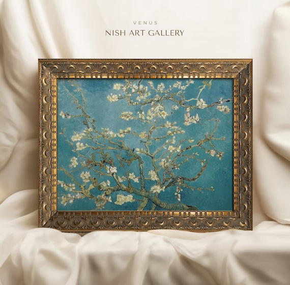 ヴァン・ゴッホ「アーモンドの花」額入りプリント：アンティーク