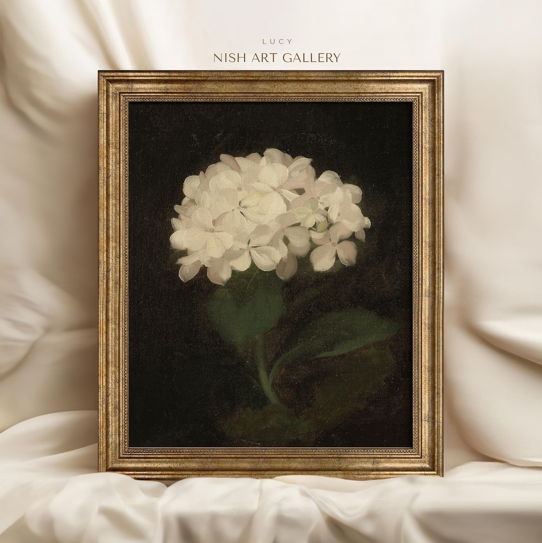 Framed Vintage Hydrangea Print: Antique Floral Wall Art #118 - Etsy