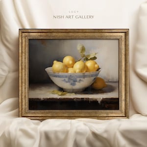 Impresión vintage enmarcada de limón: Arte mural de cocina con naturaleza muerta n.° 59