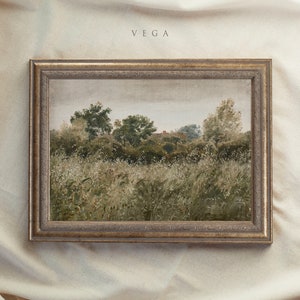 Vintage Art Framed, Country Meadow Landscape Painting, Antique Replica Painting, Ornate Gold Framed, Trend Wall Decor, Farmhouse Decor 181 VEGA