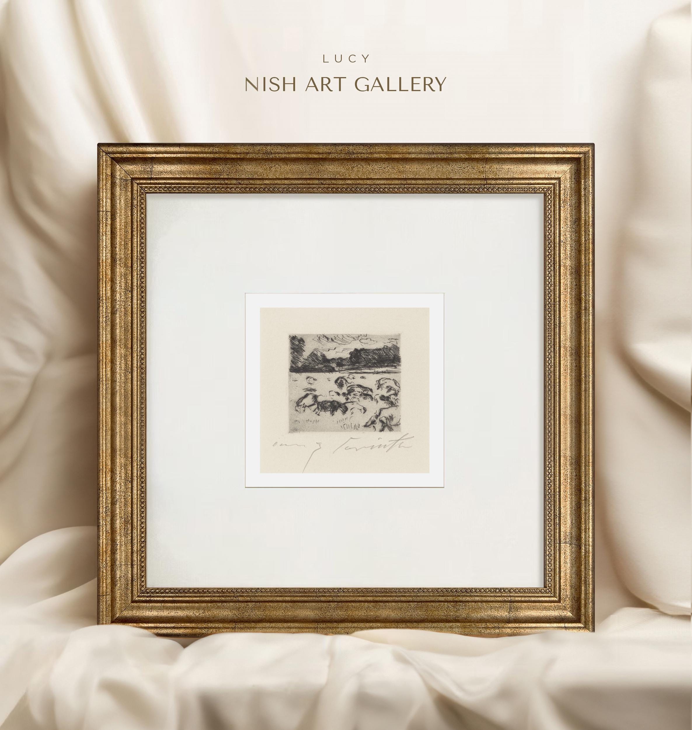 額入り抽象スケッチアートプリント：金箔押しイタリアンフレーム #327
