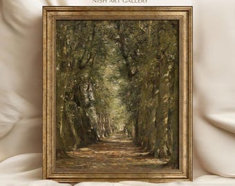 Vintage Art Framed, Forest Landscape Painting, Antique Replica Painting, Ornate Gold Framed, Vintage Wall Decor, Housewarming Gift #13