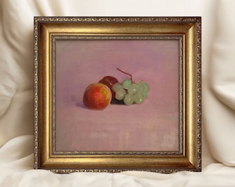 Vintage Art Prints Framed, Kitchen Fruit Oil Painting, Vintage Eclectic Art Print, Kitchen Decor, Ornate Gold Framed, Giclee Art Print #106