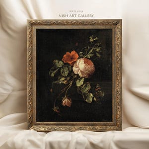Vintage Art Prints Framed, Vintage Flowers Prints, Antique Botanical Wall Art Prints, Vintage Print, Still Life Painting, Framed Print #265