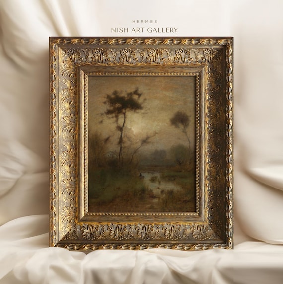 Antique Replica Valley River Landscape Art Print Antique Replica Valley River Landscape Art Print