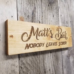 Dad's Shed Engraved Solid Wood Sign Personalised if he can't fix it Fathers Day image 3