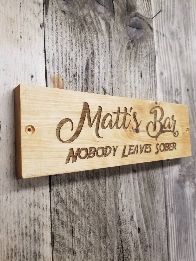 Dad's Shed Engraved Solid Wood Sign Personalised if he can't fix it Fathers Day image 3