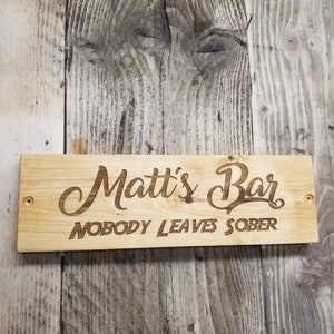 Dad's Shed Engraved Solid Wood Sign Personalised if he can't fix it Fathers Day image 4