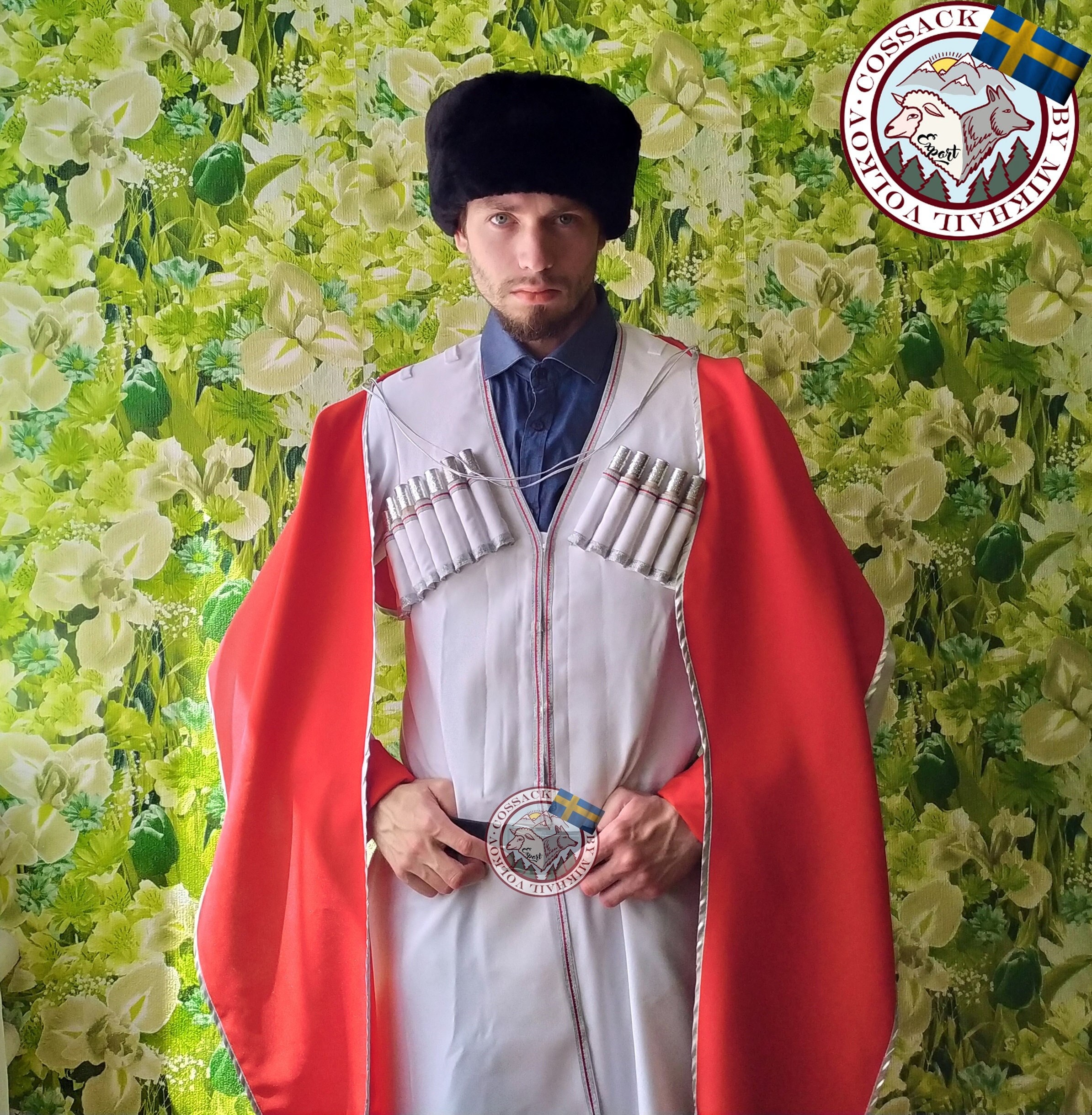 Red Bashlyk Caucasian Ethnic Neckwear Hood Scarf Cloak Cape Cossack ...