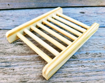 Bandeja de madera para jabón / Diseño sencillo / Ayuda a mantener secos los jabones en barra y las barras de champú