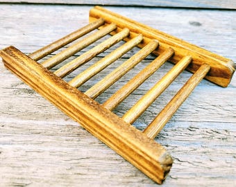 Bandeja de madera para jabón / Diseño sencillo / Ayuda a mantener secos los jabones en barra y las barras de champú