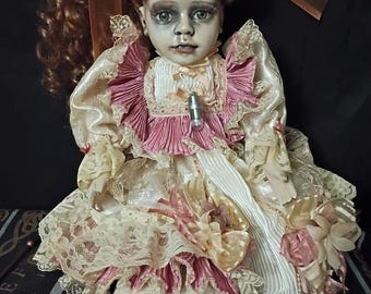 Authentic Haunted/Spirited OOAK Ghostly Victorian little girl porcelain doll active and responsive Positive spirit (Harriet)
