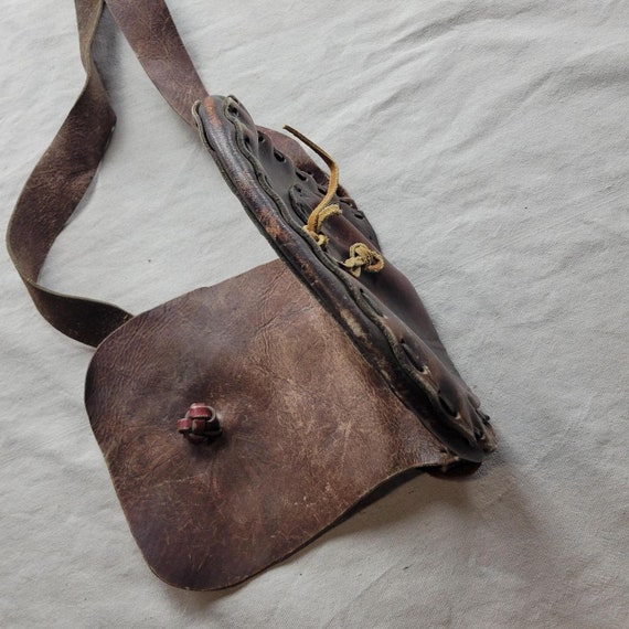 Vintage leather bag 70s hippie boho retro hipster - image 6