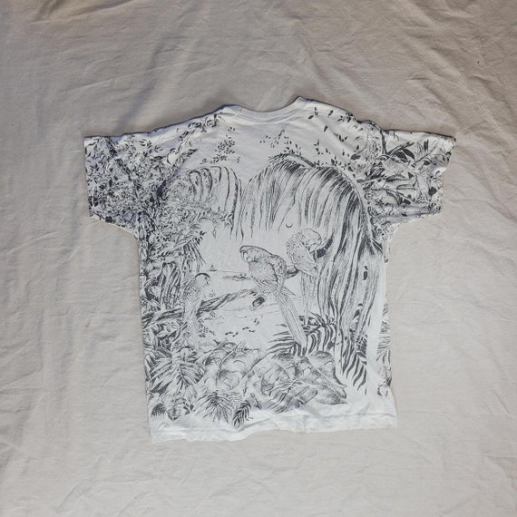 Vintage 90s all over print graphic t-shirt parrot… - image 2