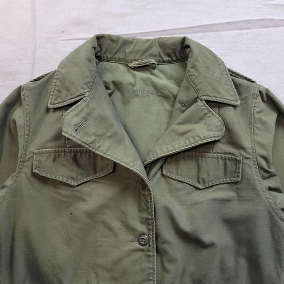 Vintage 60s 50s military jacket women's og 107 Ko… - image 2