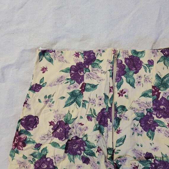 Tuscany Blue Fur Vest Ivory LS Tee & Vintage Floral Skirt Set main image 1