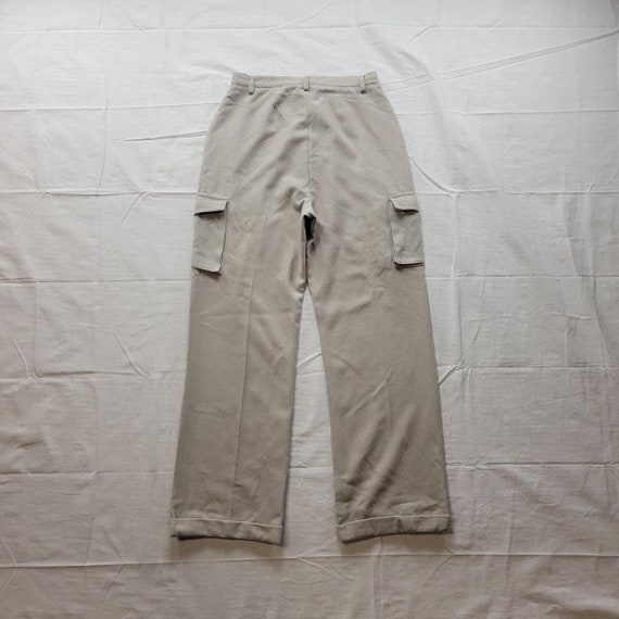 Vintage 80s cargo pants slacks high waisted wide … - image 3