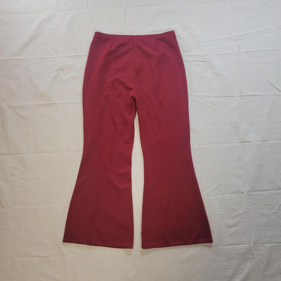 Vintage 70s 60s flare bell bottom pants red - image 4