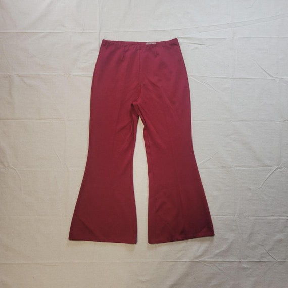 Vintage 70s 60s flare bell bottom pants red - image 1