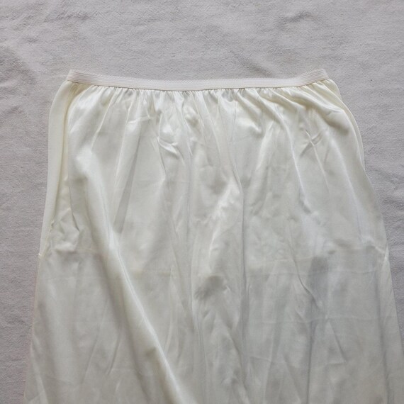 Vintage 60s 70s cream slip skirt lingerie lace - image 4