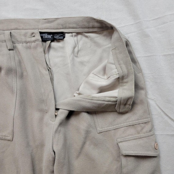 Vintage 80s cargo pants slacks high waisted wide … - image 2