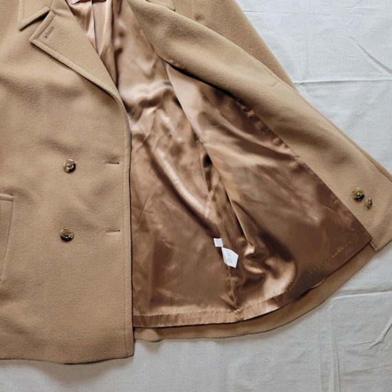 Vintage Pendleton tan wool overcoat double breast… - image 4