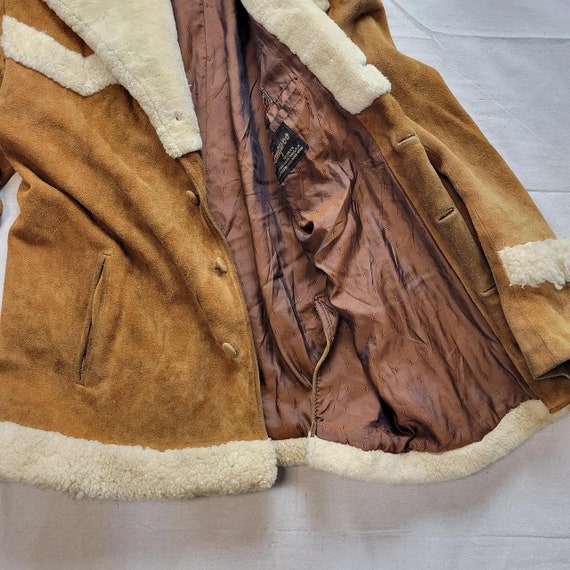 Vintage 70s suede and shearling leather coat - image 2