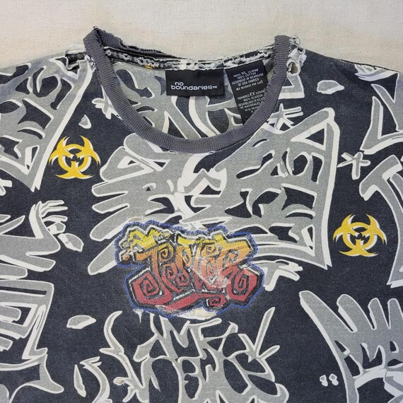 Vintage 90s graffiti graphic t-shirt all over hip… - image 4