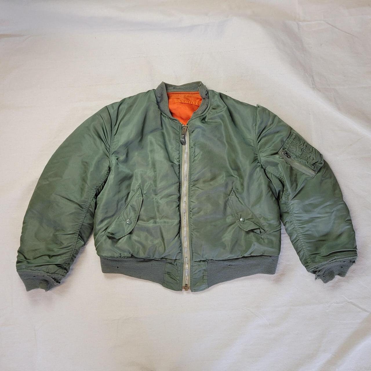 Vintage 70s Alpha Industries MA-1 Bomber Jacket Authentic Military 