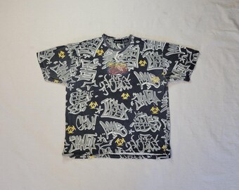 Vintage Graffiti Letters Graphic Cotton T-Shirt