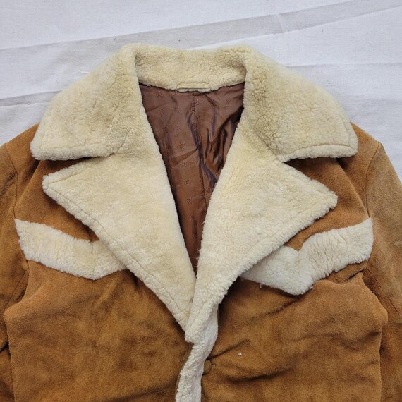 Vintage 70s suede and shearling leather coat - image 4
