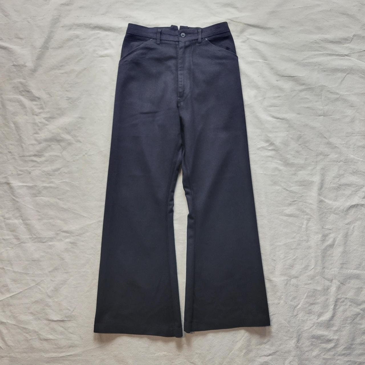 Vintage 60s 70s Navy Bell Bottom Flare Pants Navy Blue Wool Military Etsy