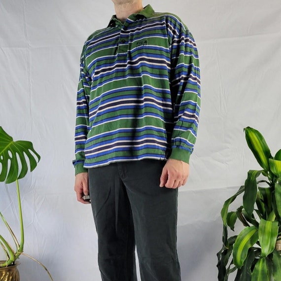 Vintage 90s y2k rugby polo shirt stripes Fila preppy hipster retro