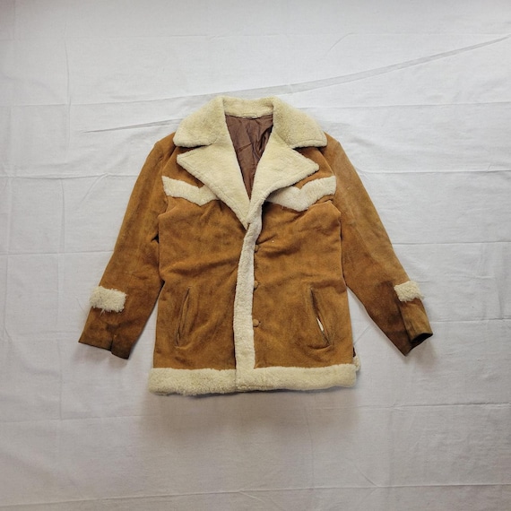 Vintage 70s suede and shearling leather coat - image 1