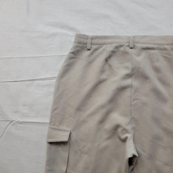 Vintage 80s cargo pants slacks high waisted wide … - image 4