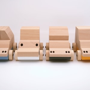 Macchinina in legno Macchinina in legno Macchinina in legno Montessori per bambini Personalizzabile Nome ragazza ragazzo personalizzabile Regalo di compleanno